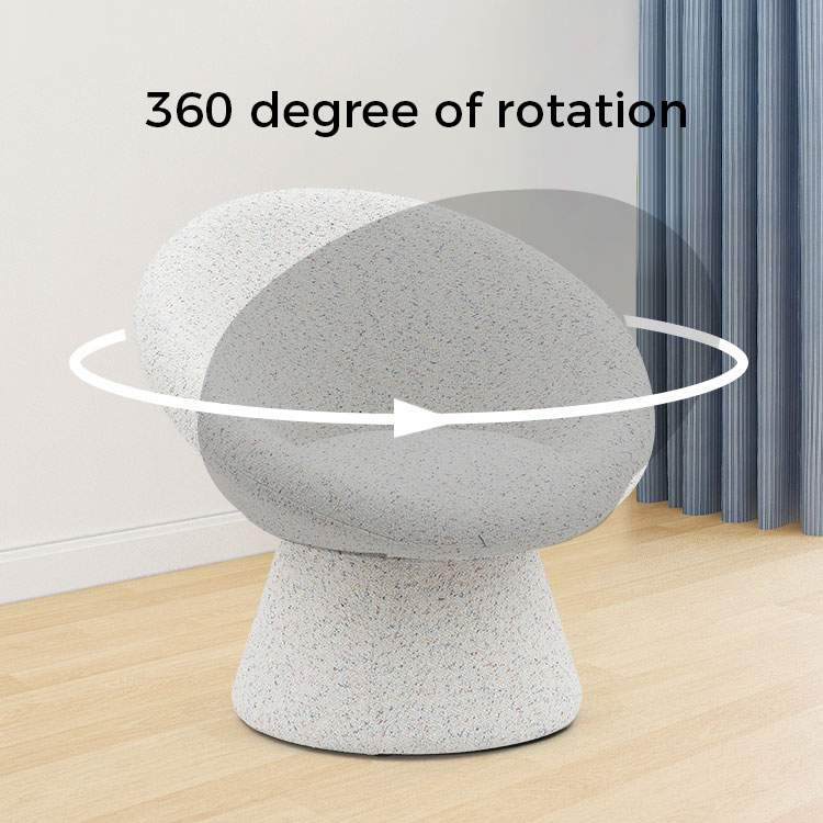 Severská bílá látka Líný kulatý tvar židle do obývacího pokoje Jednomístná pohovka Pohovka Accent Lounge Židle s opěrkou (GY-645)