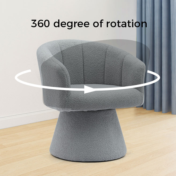 Šedý vnitřní styl pro volný čas Pohodlný tlustý sedák otočný hotelový přízvuk Chaise křeslo křeslo do obývacího pokoje (GY-646)