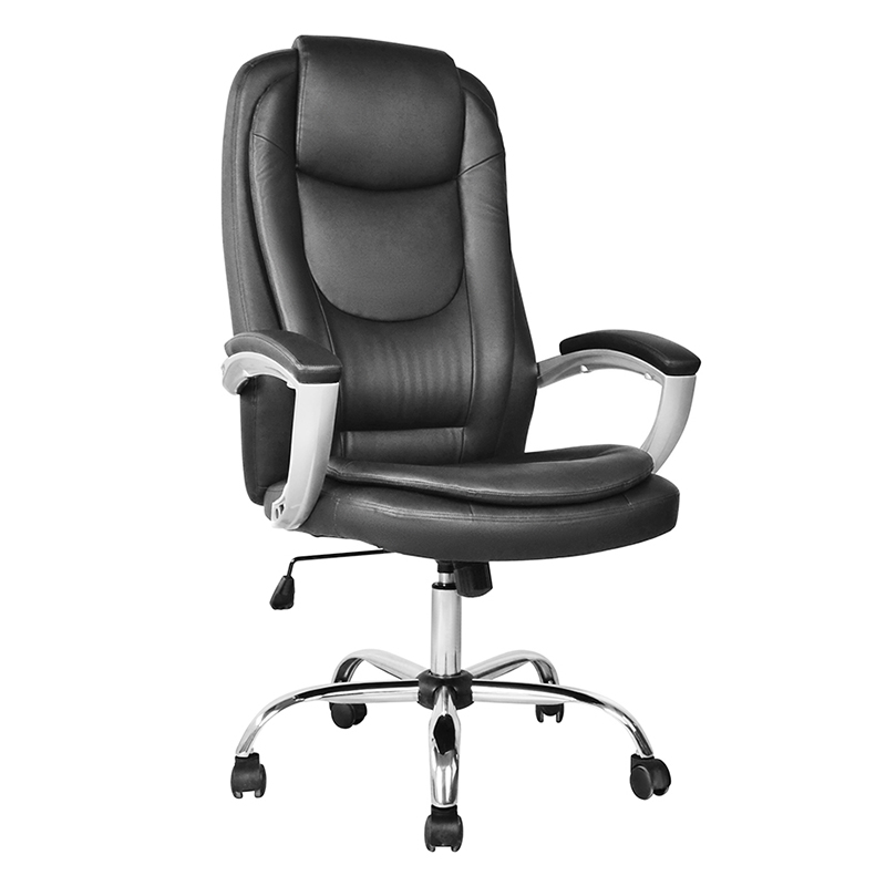 Kancelářské křeslo s vysokým opěradlem a lakovanou polstrovanou područkou (M-6123)