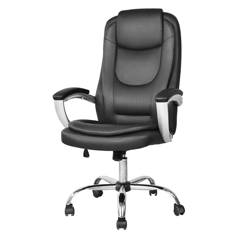 Kancelářské křeslo s vysokým opěradlem a lakovanou polstrovanou područkou (M-6123)