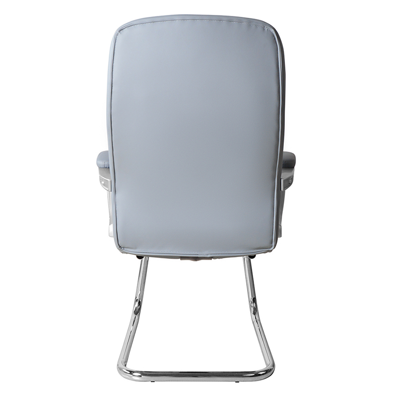Moderní kožená konferenční židle s vysokým opěradlem a pevnou chromovou základnou (M-6124)