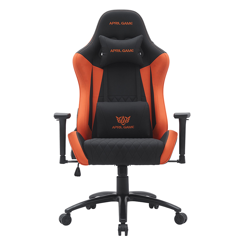 Oranžové moderní otočné herní křeslo s nastavitelnými 3D područkami (T-7122)