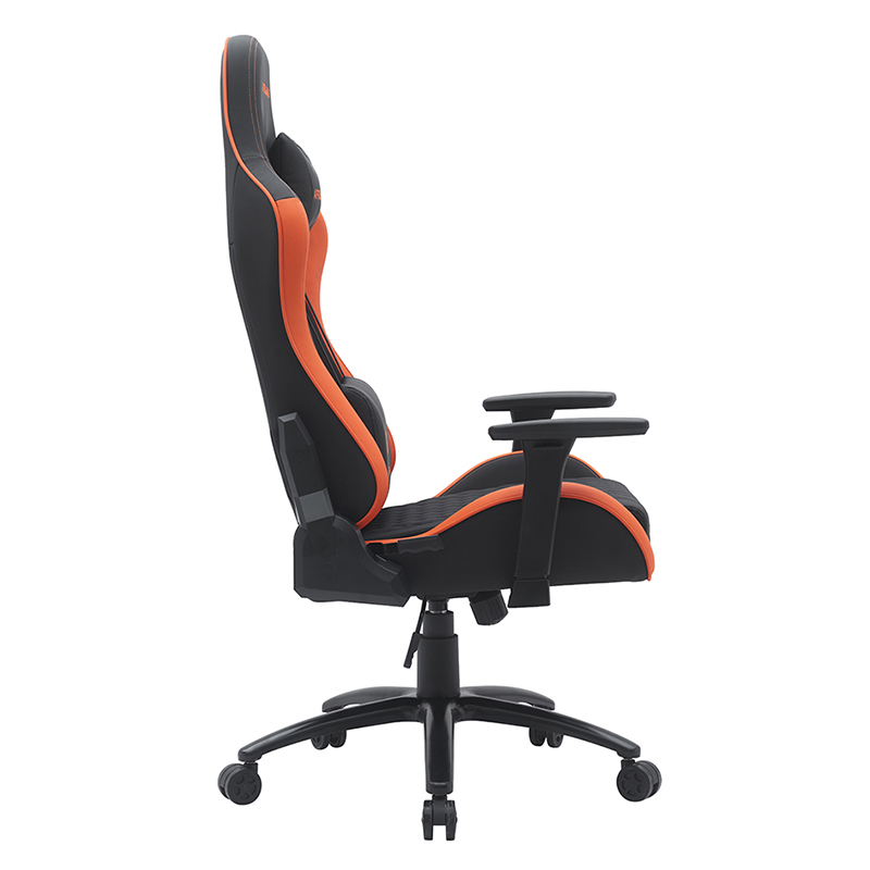 Oranžové moderní otočné herní křeslo s nastavitelnými 3D područkami (T-7122)