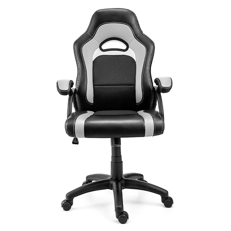 Moderní látkové křeslo do obývacího pokoje s otočným nastavitelným zdvihem opěrky hlavy Pu Kovový ocelový materiál pro hry a počítače (Y-2647)